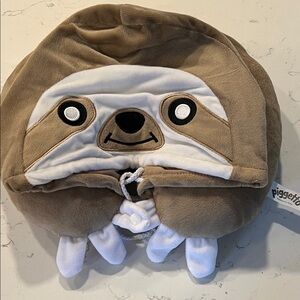Brown Sloth Hooded Travel Pillow